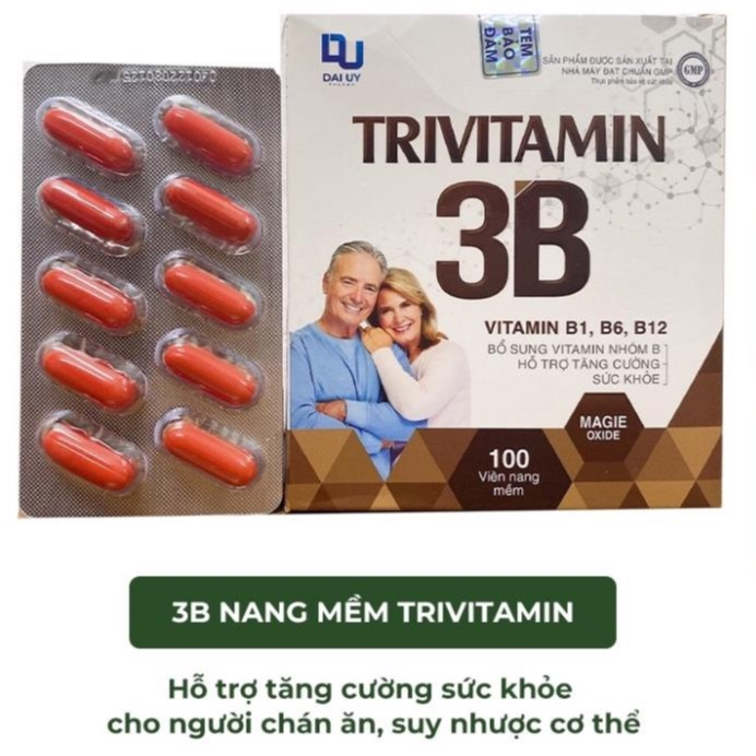 [ GIẢM GIÁ ] Trivtamin 3B Đại Uy Bổ Sung Vitamin B1 B6 B12 Hỗ Trợ Tăng Cường Sức Khỏe - Hộp 100 Viên Nang