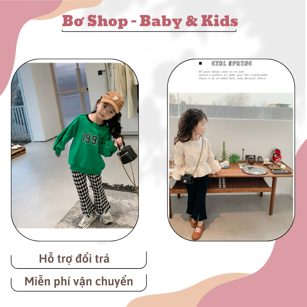 Quần legging ống loe bé gái phong cách Hàn Quốc, quần đi học cho bé gái