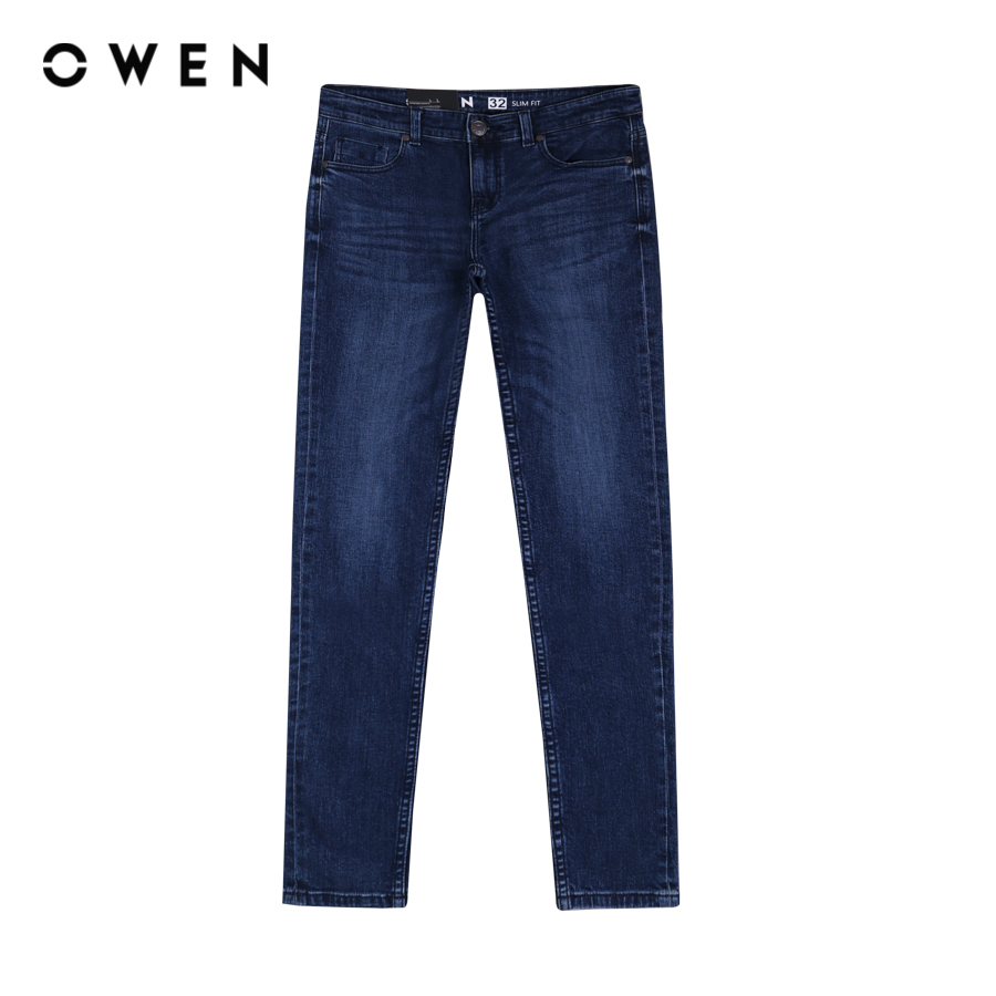 OWEN - Quần jean Nam Owen dáng Slim Fit màu Navy chất liệu Cotton-Spandex - QJS230156