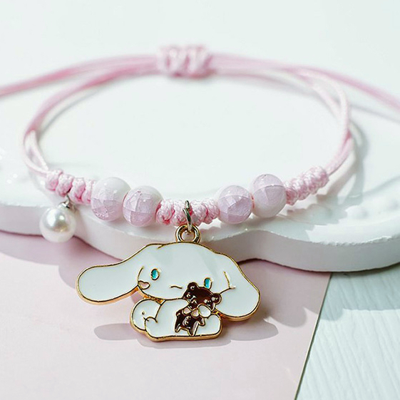 🍒🍒CHERRYKOKO Sanrio Vòng Đeo Tay Gắn Chuông Họa Tiết Chú Chó Kuromi Đáng Yêu Cho Nữ