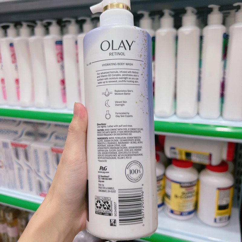 Sữa tắm trắng da Olay B3 retinol và Collagen 530ml từ Mỹ