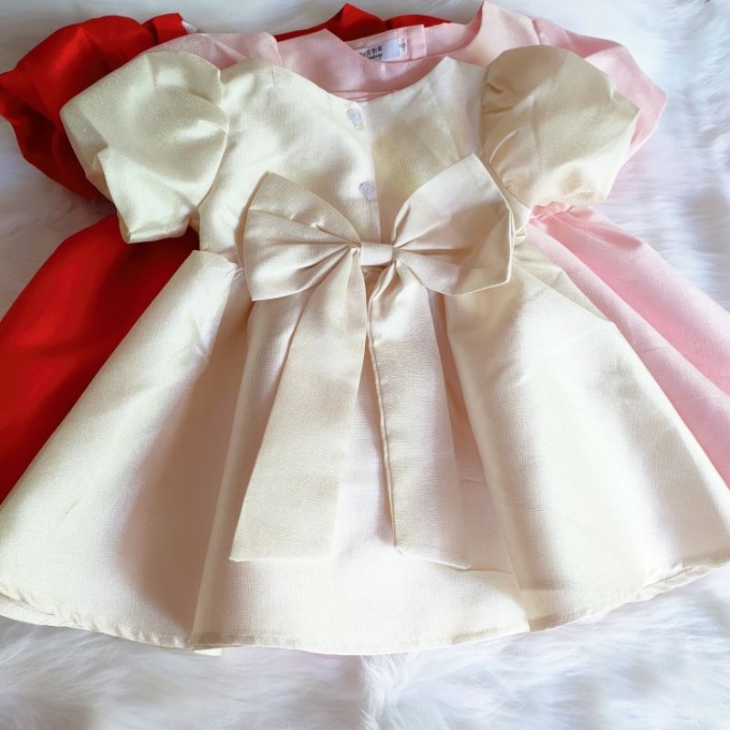 Váy bé gái tùng xoè chất thô dạ kết nơ cực xinh size 8-25kg