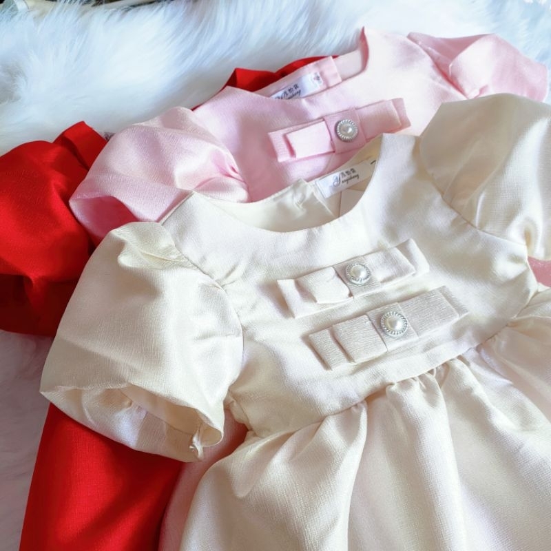 Váy bé gái tùng xoè chất thô dạ kết nơ cực xinh size 8-25kg