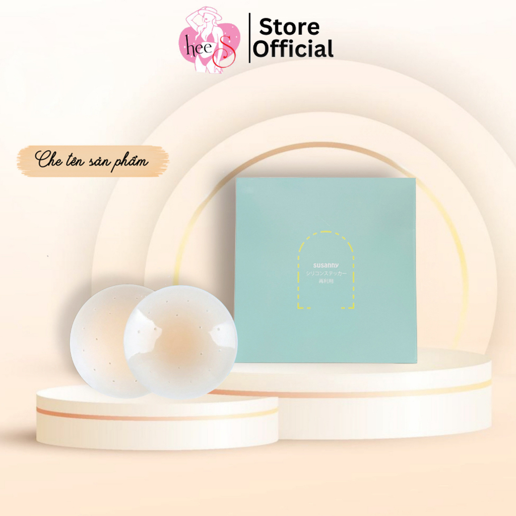 Miếng Dán Ngực Cao Cấp Bubble Air chống đọng mồ hôi silicone lỗ thoáng khí chống nước tái sử dụng nhiều lần HeeS389