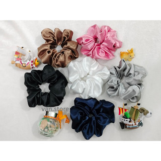 Dây buộc tóc / cột tóc vải scrunchies handmade cỡ lớn nhiều màu xinh xắn