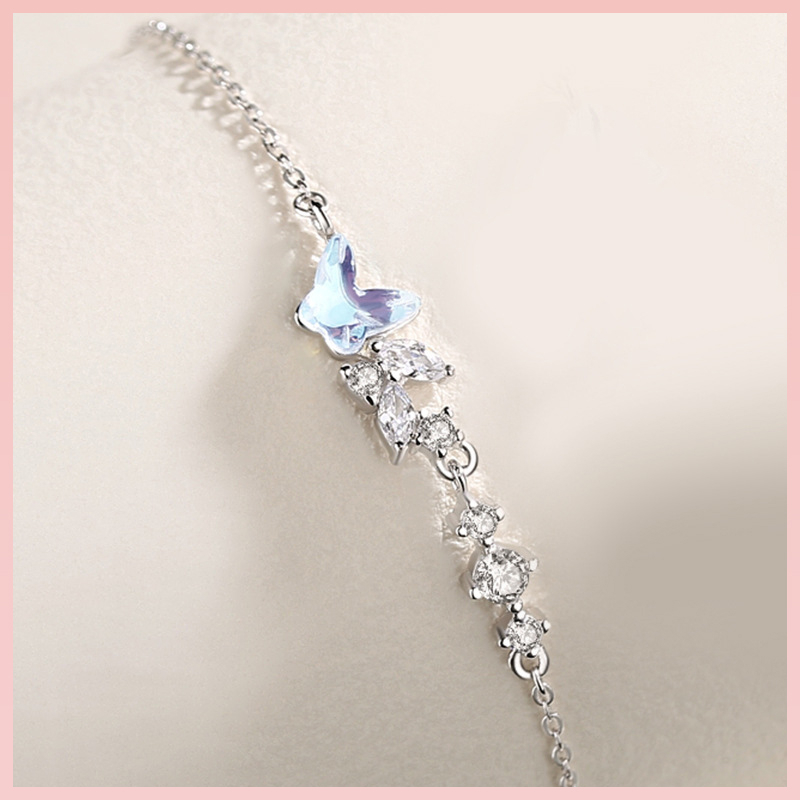 Lắc Tay Bạc Nữ hình Cánh B.ướm May Mắn -Vòng Tay Bạc tự thiết kế đến từ Sterling M.Lady Jewelry