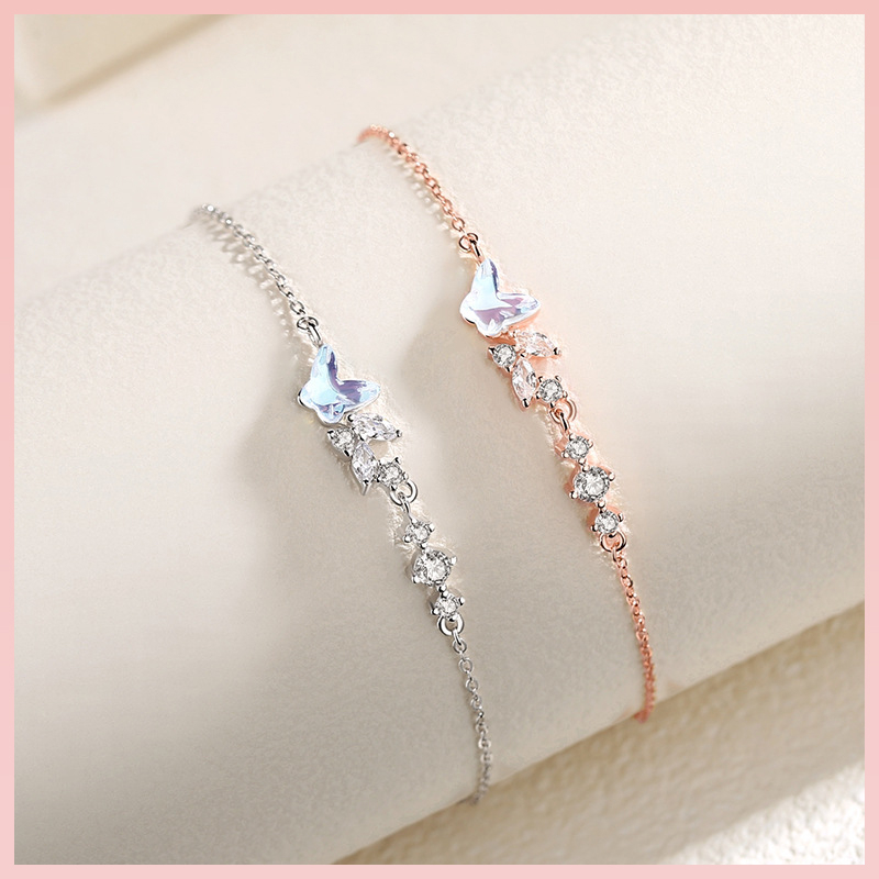 Lắc Tay Bạc Nữ hình Cánh B.ướm May Mắn -Vòng Tay Bạc tự thiết kế đến từ Sterling M.Lady Jewelry