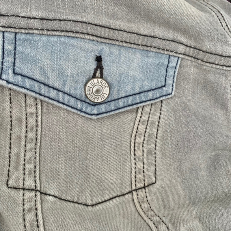 Áo Khoác Jeans Bò Unisex Dáng Ngắn Phối Màu Có Túi LULAROE Hàng Xuất Xịn Cao Cấp Chất Siêu Đẹp Nặng Tay XL