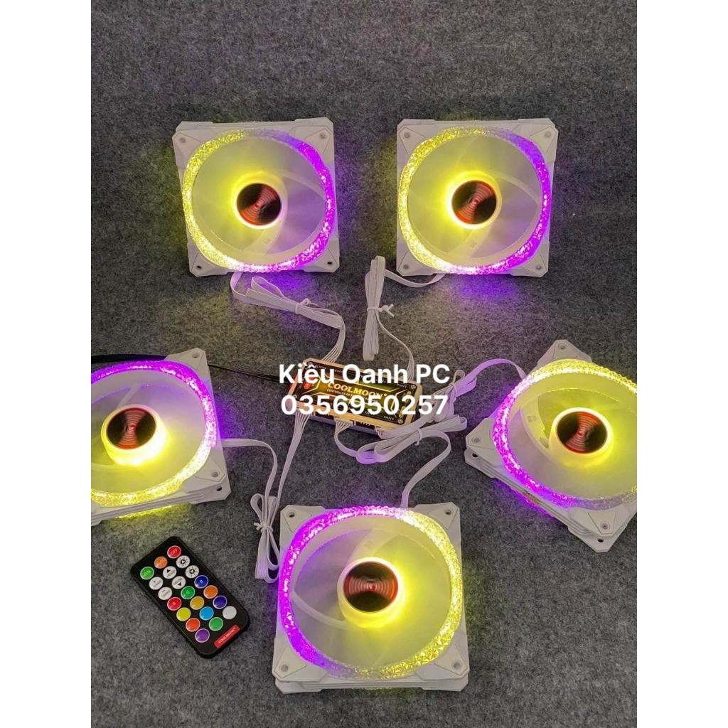 Quạt Tản Nhiệt, Fan Led RGB Coolmoon S5 - Đồng Bộ Hub