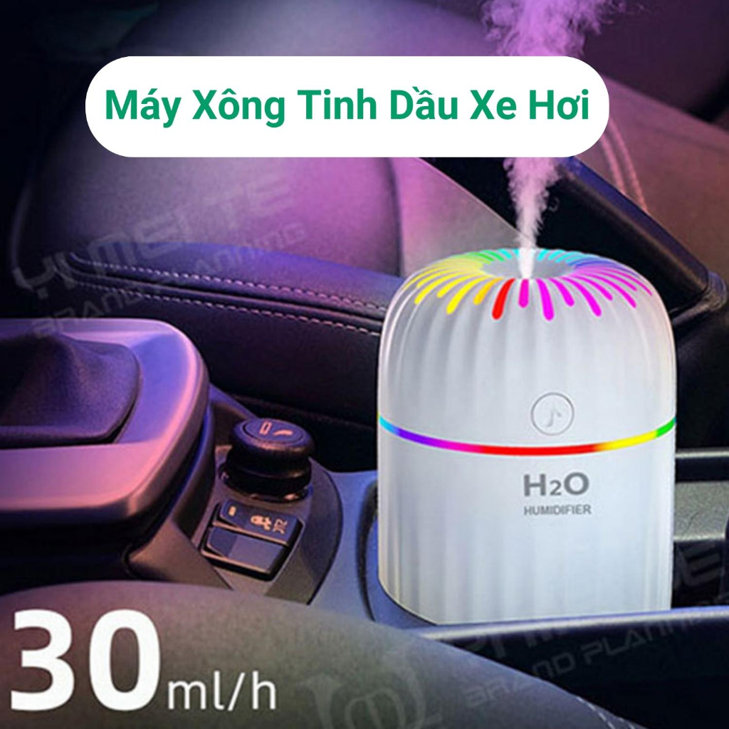 Máy Xông Tinh Dầu Ô Tô Xe Hơi H20 300ML Máy Khuếch Tán Tinh Dầu Toả Hương Thơm Khử Mùi Ẩm Mốc Diệt Vi Khuẩn