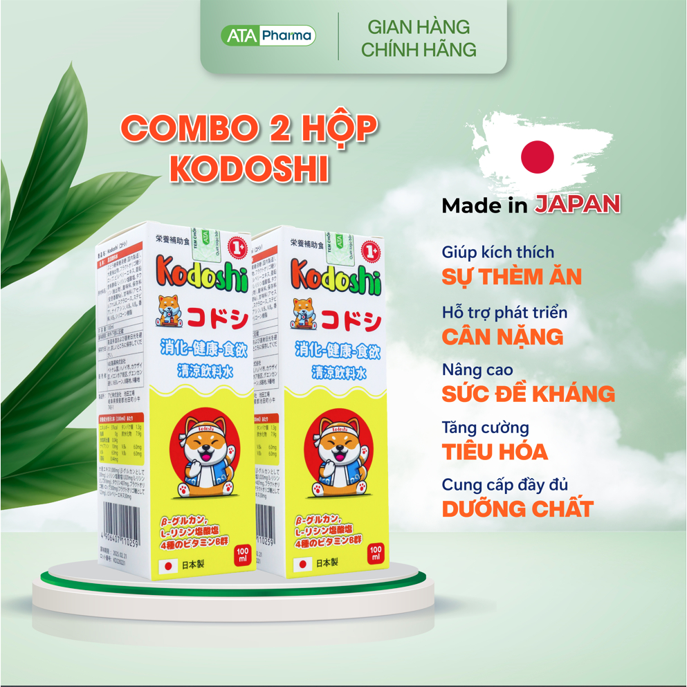 Combo 2 hộp KODOSHI - Siro Ăn Ngon, Giúp Bé Tăng Cân, Tăng Cường Đề Kháng, nhập khẩu từ Nhật Bản