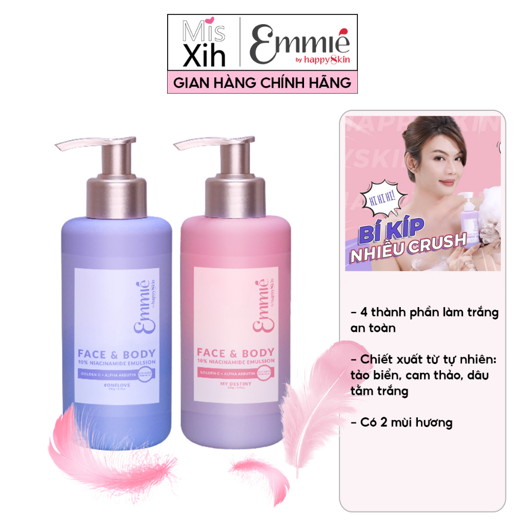 Kem Dưỡng Trắng Emmié Face & Body Emulsion 7% 10% Niacinamide 230g