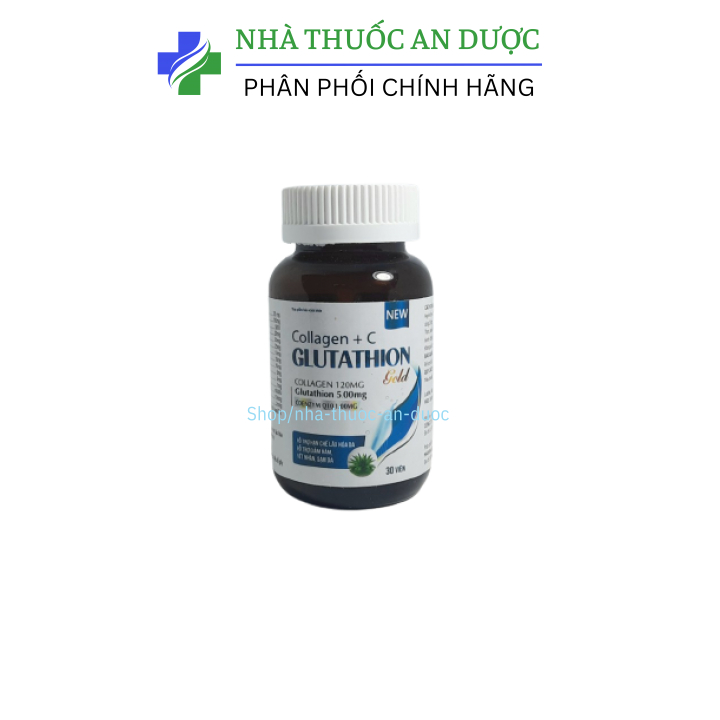 Viên uống trắng da, giảm lão hóa , chống nám tàn nhang Collagen Glutathion hộp trắng 30 viên-500mg