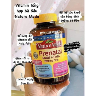 Vitamin tổng hợp Prenatal Mutil DHA 150v Mỹ (mẫu mới)
