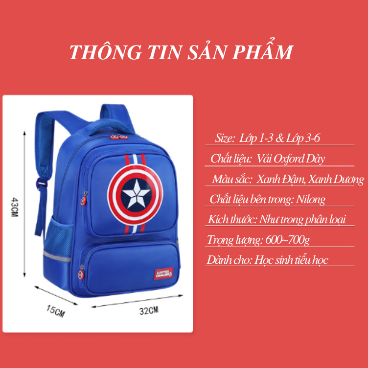 HÀNG LOẠI 1_Balo Cao Cấp Cho Học Sinh Tiểu Học Chất Liệu Vải Oxford Dày Chống Thấm Nước Hàng Sẵn Đủ Size