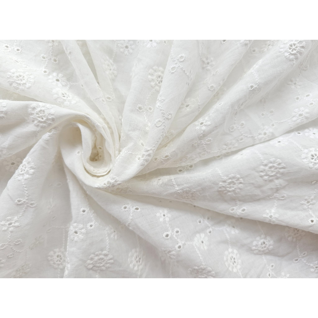 Vải thô boi thêu hoa nhí