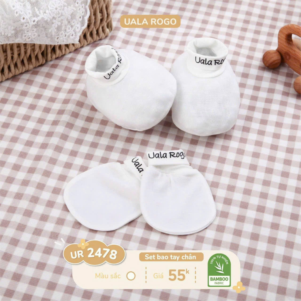 Set nón+bao tay chân petit bamboo ualarogo UR 2400 /2403 3027 3030