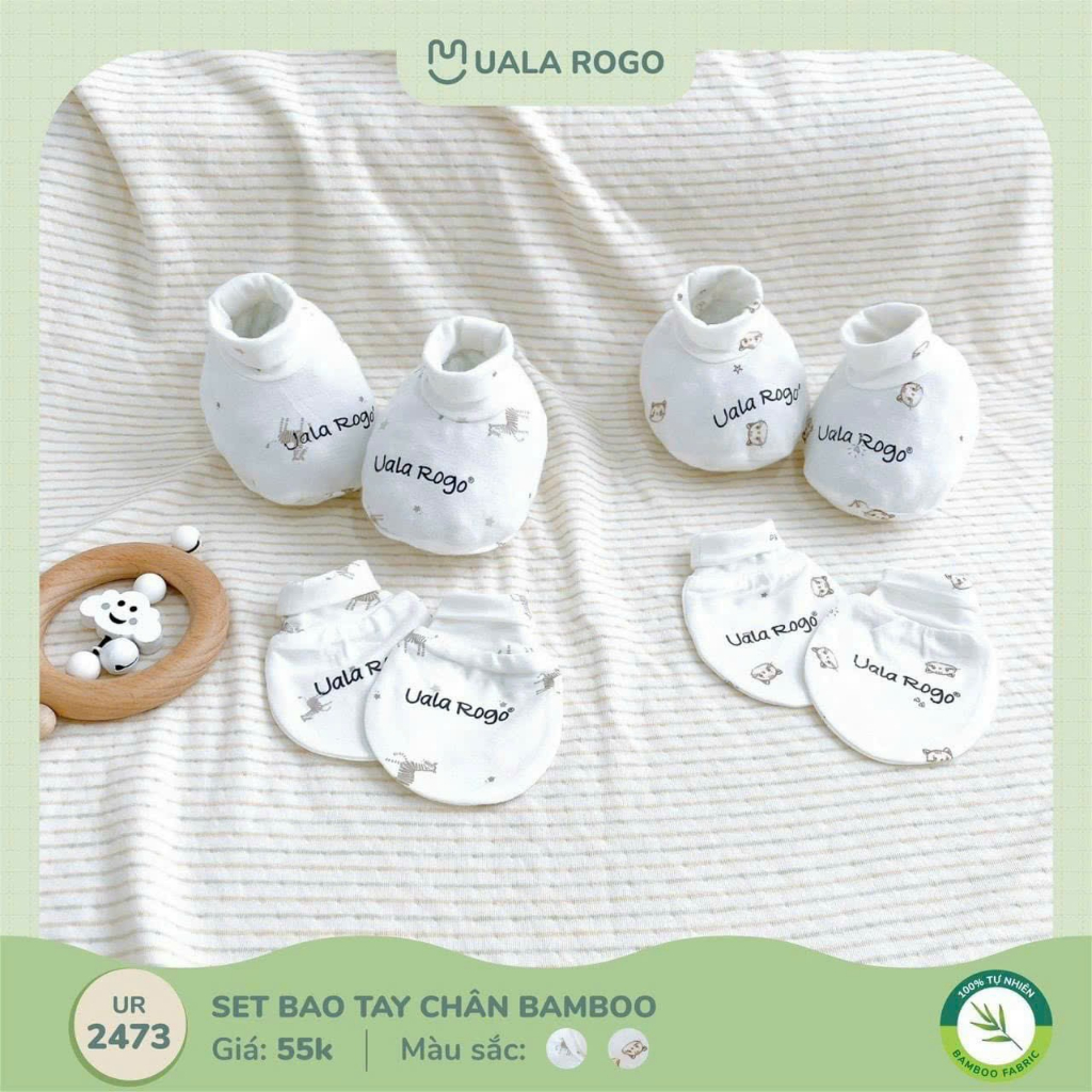 Set nón+bao tay chân petit bamboo ualarogo UR 2400 /2403 3027 3030
