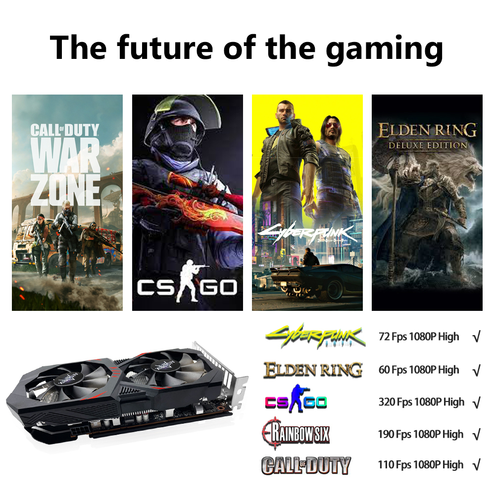 AISURIX Card màn hình VGA RX6600M 8GB GPU Gaming