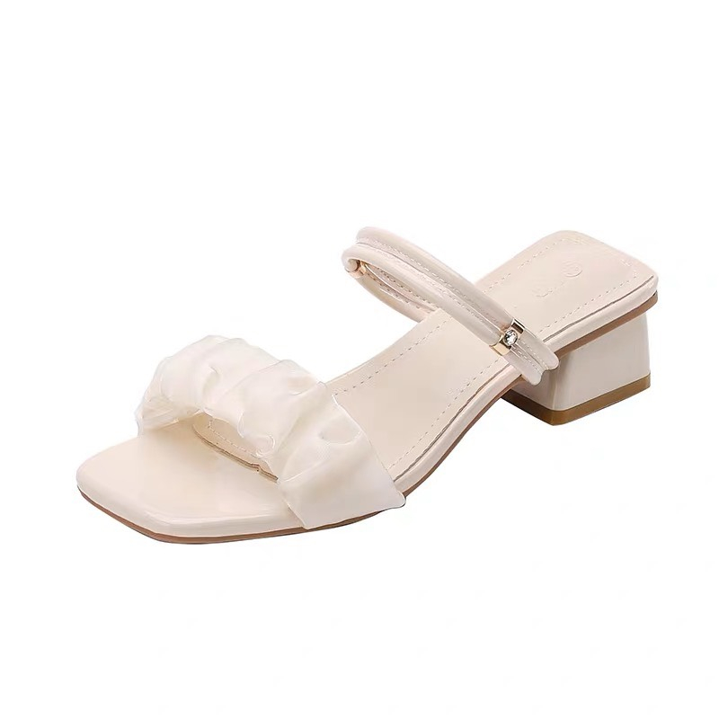 Giày Cao Gót Sandal Voan Nhún 2 Kiểu Êm Chân 35-40 MÃ V30