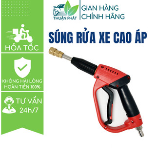 Súng rửa xe áp lực cao rửa xe ô tô xe máy Taiwan gắn máy rửa xe cao áp màu đỏ loại ngắn Thuận Phát