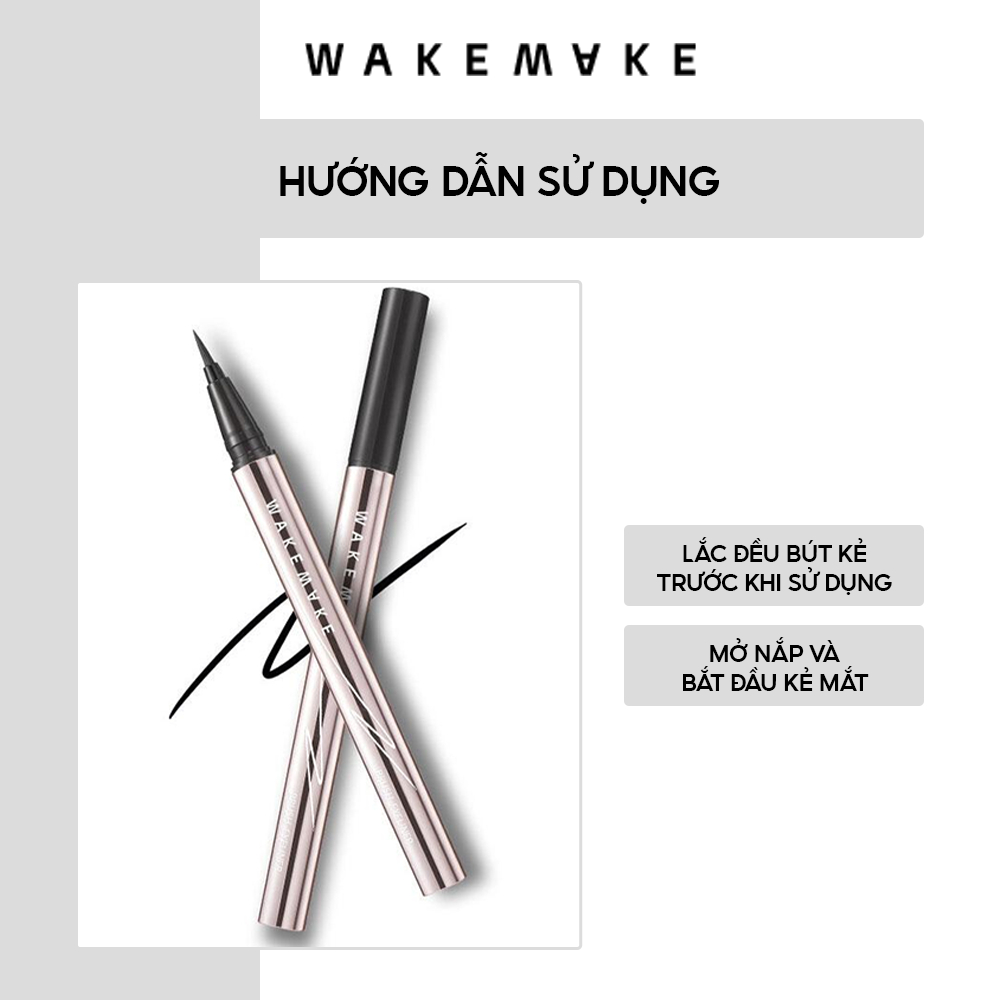 Kẻ Mắt Nước Chống Lem WAKEMAKE Any-Proof Brush EyeLiner 0.6g