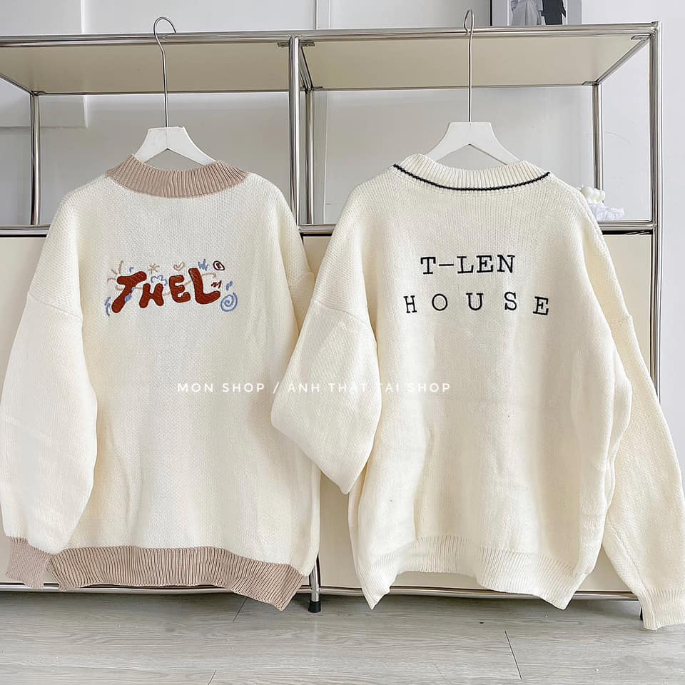 Cardigan len thêu chữ 668900, 668901