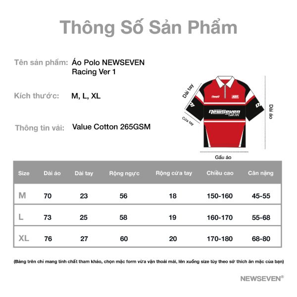 Áo Polo NEWSEVEN Racing Ver 1 PL.135 - Phong cách thể thao đầy cá tính