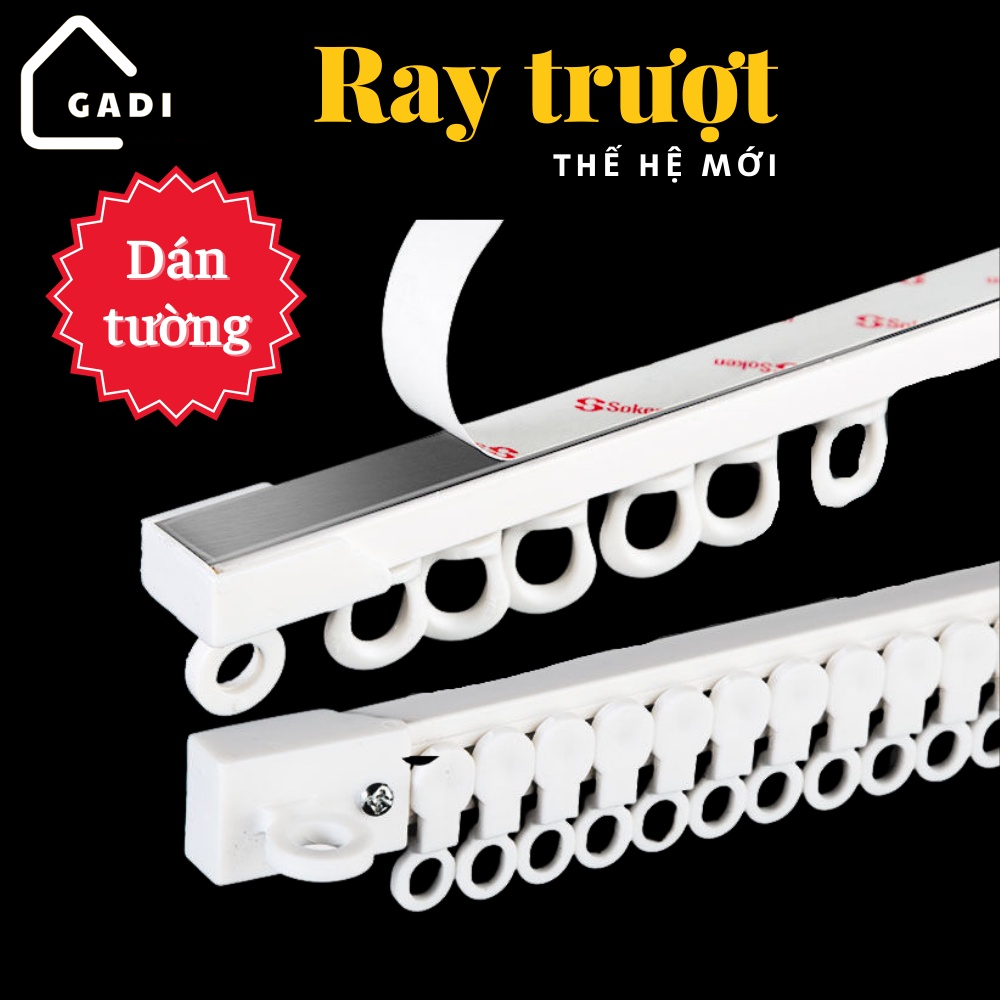 Thanh treo rèm dán tường chịu lực, không cần khoan tường , Ray trượt đa năng kích thước tuỳ chỉnh tiện lợi treo rèm cửa