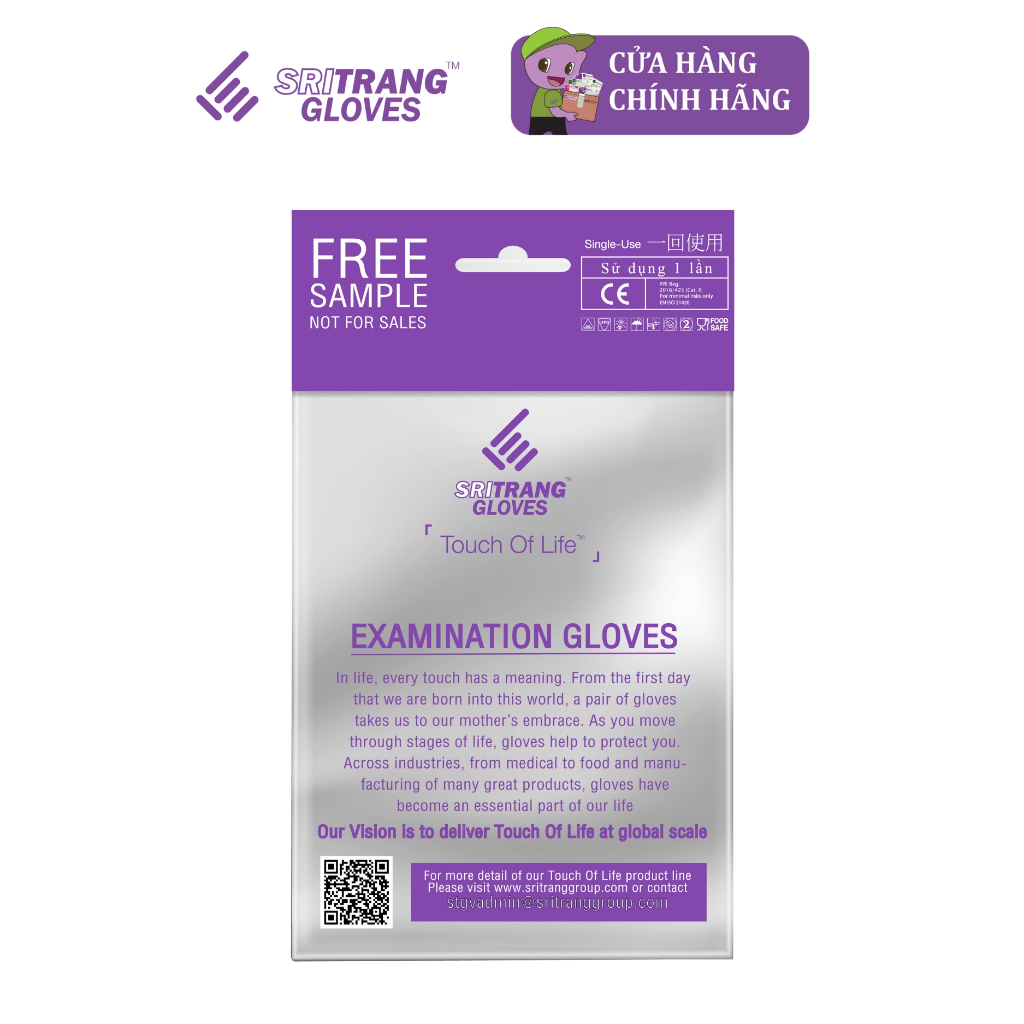 Mẫu thử 10 chiếc găng tay cao su Sri Trang