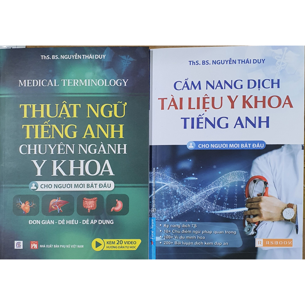 Sách Combo Thuật Ngữ Y Khoa Tiếng Anh + Cẩm Nang Dịch Tài Liệu Y Khoa Tiếng Anh (Cho người mới bắt đầu)