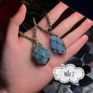 Dây chuyền phong thuỷ Aquamarine (Thanh Hoá) đan macrame