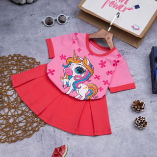 set váy ngựa pony bé gái nặng từ 10kg - 38kg chất cotton mềm mịn mát thấm hút mồ hôi cực tốt