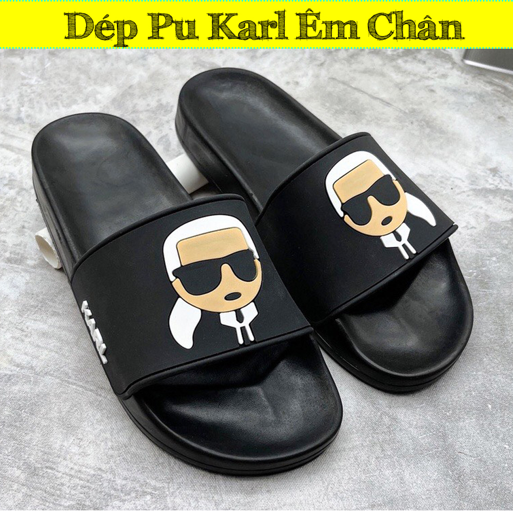 Dép Nam Quai Ngang Pu Karl Mãu dép Hot 2023 Chống Trơn Chống Trượt Đi Êm Chân . Dép Anh Thu