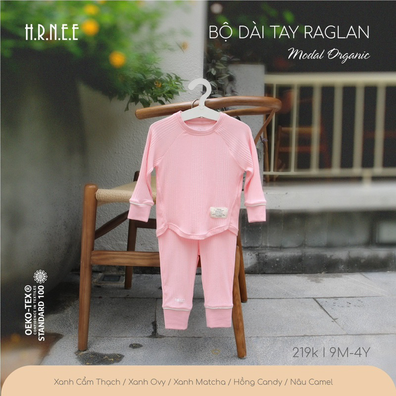 Bộ dài tay raglan hãng Hrnee cho bé trai bé gái