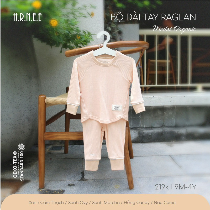 Bộ dài tay raglan hãng Hrnee cho bé trai bé gái