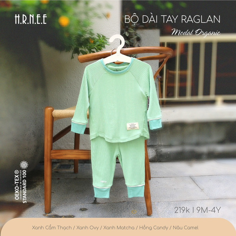 Bộ dài tay raglan hãng Hrnee cho bé trai bé gái