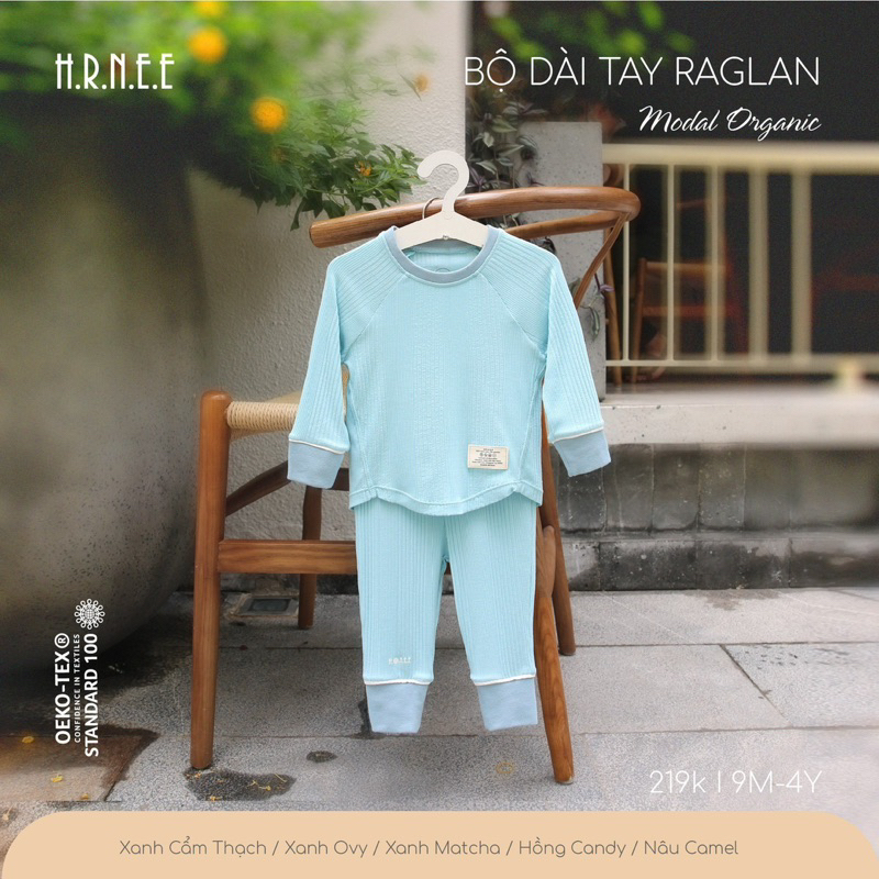 Bộ dài tay raglan hãng Hrnee cho bé trai bé gái