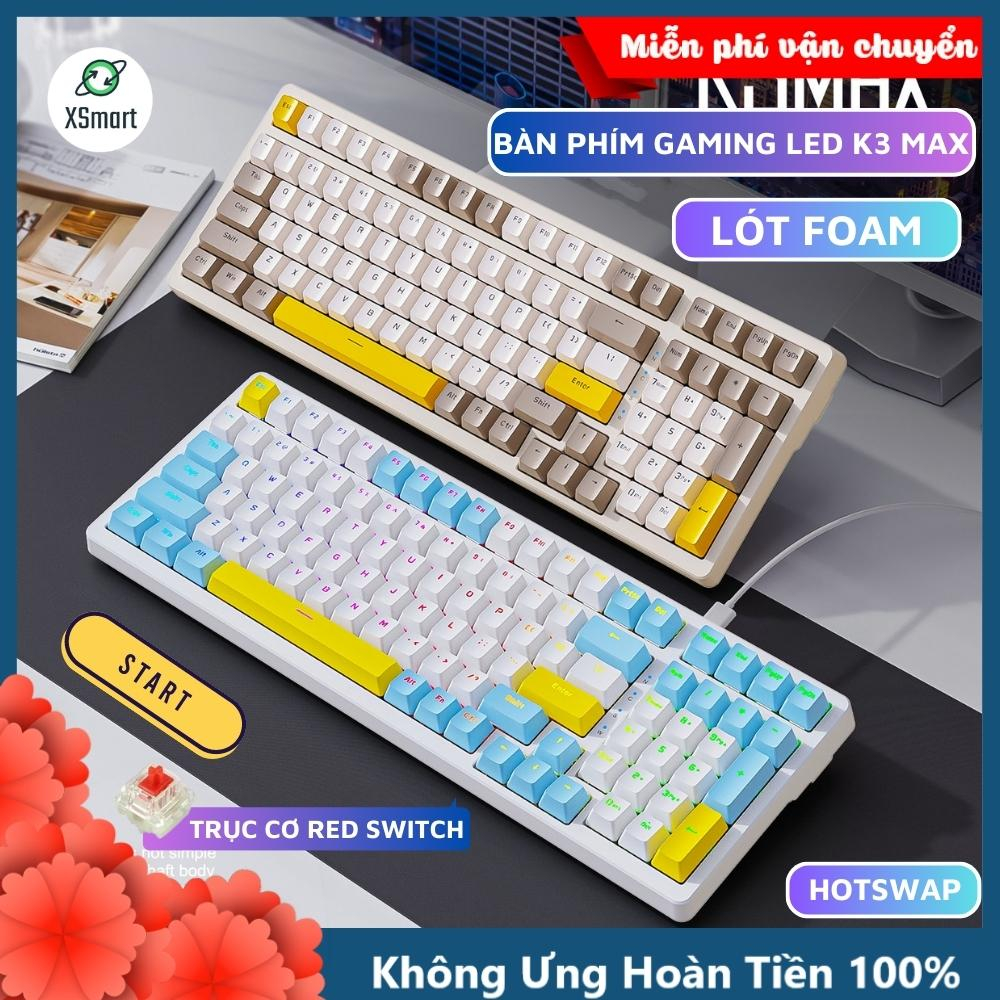 Bàn Phím Cơ Gaming K3 Max Led 20 Chế Độ Trục Cơ Red Switch Có Hotswap Lót Foam Cách Âm 2 Lớp Gõ Siêu Êm | BigBuy360 - bigbuy360.vn