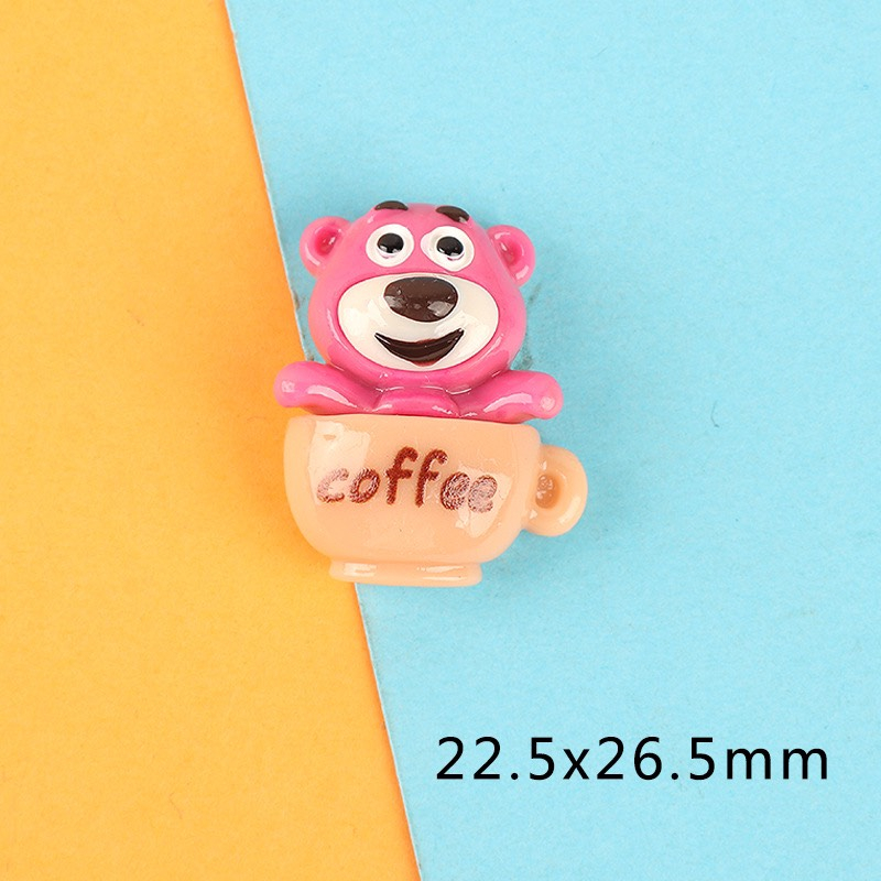 Charm Gấu Dâu Lotso Hồng Dễ Thương Trang Trí,DIY