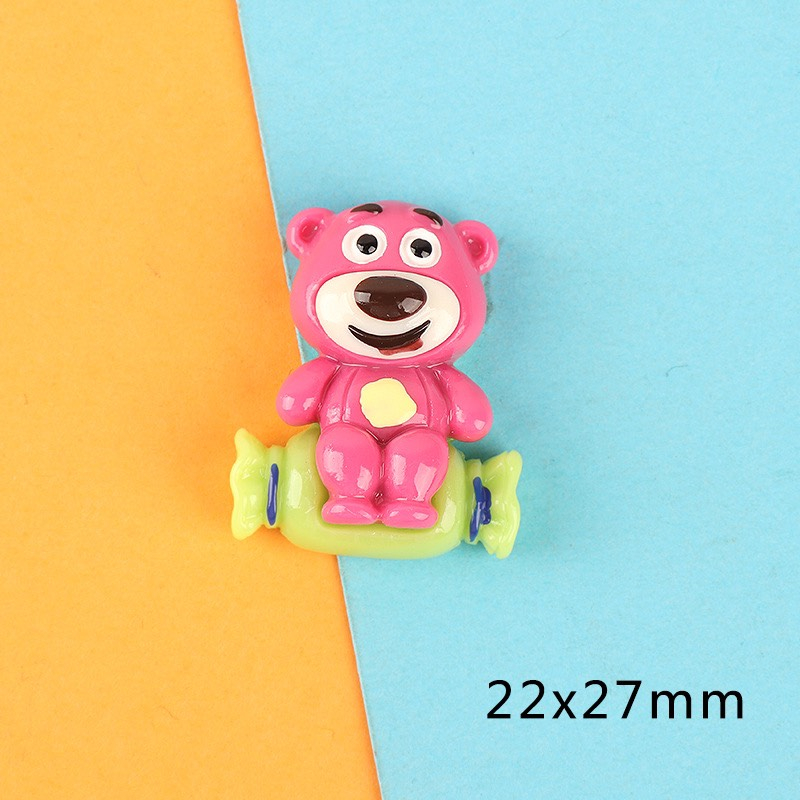 Charm Gấu Dâu Lotso Hồng Dễ Thương Trang Trí,DIY
