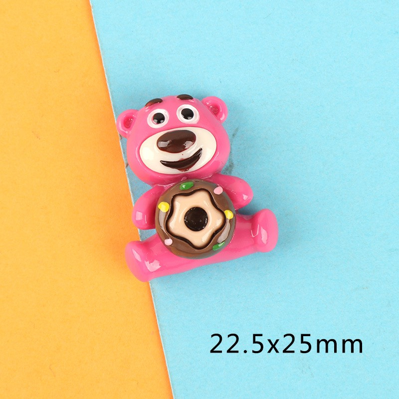 Charm Gấu Dâu Lotso Hồng Dễ Thương Trang Trí,DIY