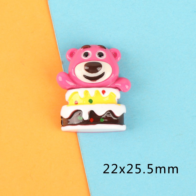 Charm Gấu Dâu Lotso Hồng Dễ Thương Trang Trí,DIY