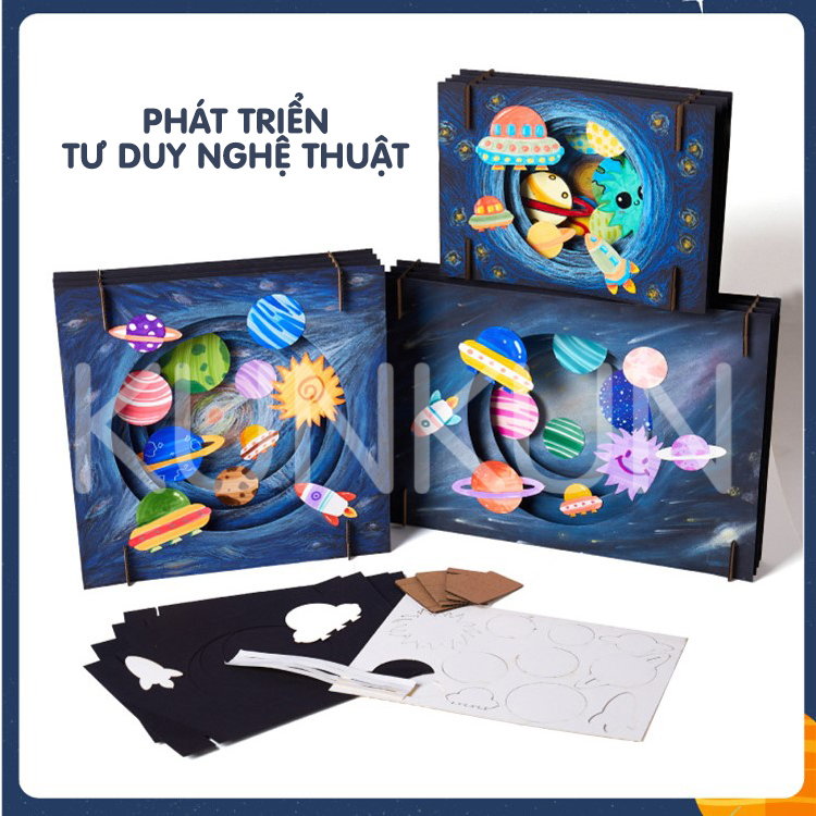 Đồ chơi nghệ thuật tranh ba chiều 3D cho bé sáng tạo