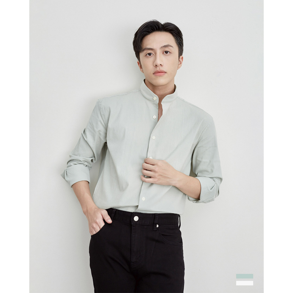 Áo sơ mi nam cổ tàu basic - Dwarfs - Jade Relax Shirt