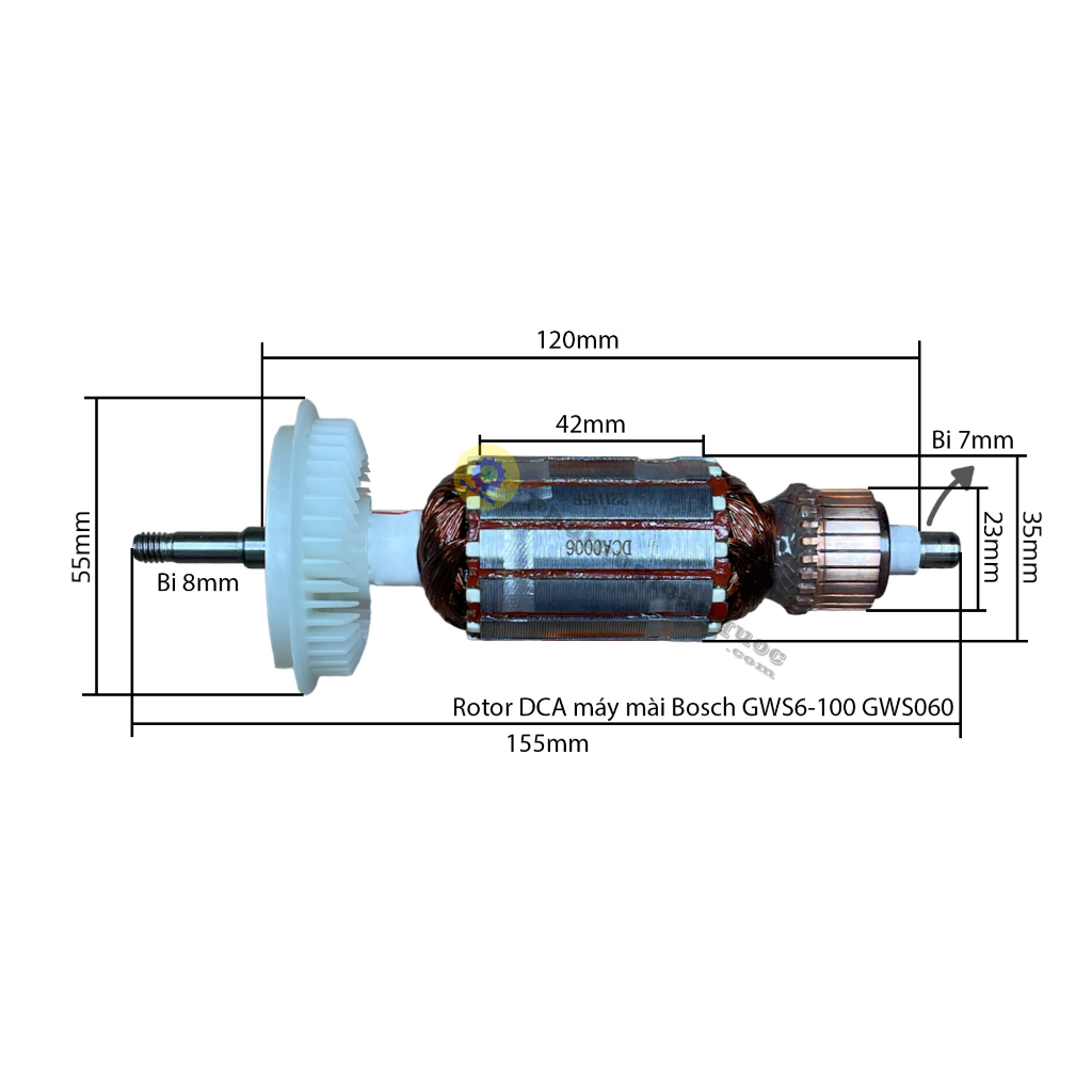 Rotor Máy Mài Bosch GWS 6-100 GWS 060 Hoặc DCA ASM03-100  Dây Đồng 100%