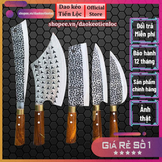 Bộ dao làm bếp xịn thép nhíp ô tô dập vân chống dính