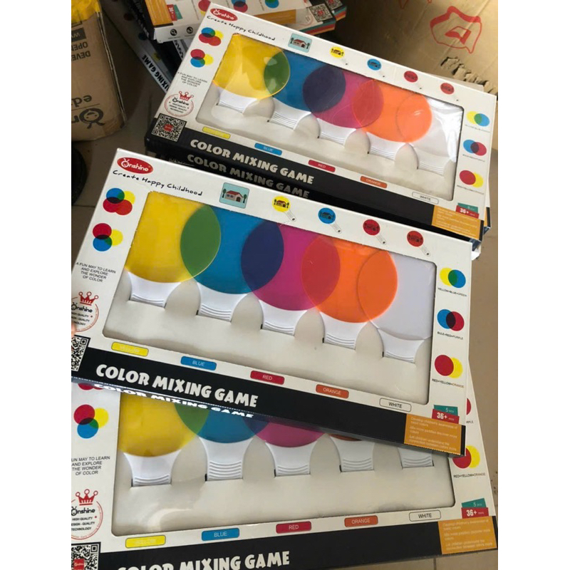 Bộ 5 Gương Pha Màu, Thẻ Pha Màu Mica Color Mixing Game Cho Bé Khám Phá Màu Sắc Và Sáng Tạo