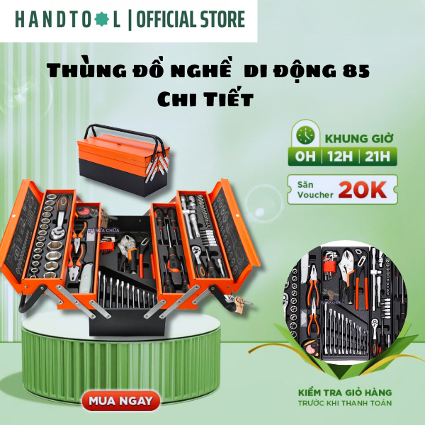 Thùng đồ nghề sửa chữa di động 85 Chi Tiết Nhập Khẩu