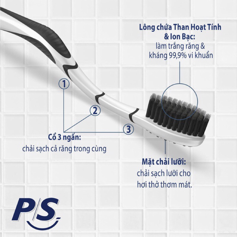 Combo 2 Bàn chải đánh răng P/S Muối tự nhiên sạch khuẩn, trắng răng